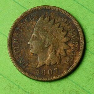 👀🔍🌟1907 Indian Head Cent Penny 1c Lot X136🌟👀🔍